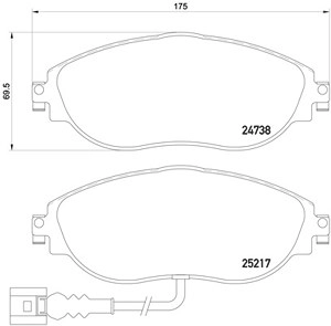 BREMBO Bremsbelagsatz BREMSBELÄGE, RICHTUNGSGEBUNDEN P 85 131 Bremsbeläge,Bremsklötze VW,AUDI,SEAT,Golf VII Schrägheck (5G1, BQ1, BE1, BE2)