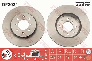 TRW Bremsscheibe DF3021 Bremsscheiben,Scheibenbremsen HONDA,ROVER,MG,CIVIC VII Hatchback (EU, EP, EV),CIVIC VI Hatchback (EJ, EK)