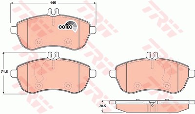 TRW Bremsbelagsatz GDB1736 Bremsbeläge,Bremsklötze MERCEDES-BENZ,E-Klasse Limousine (W211),C-Klasse Limousine (W204),C-Klasse T-modell (S204)
