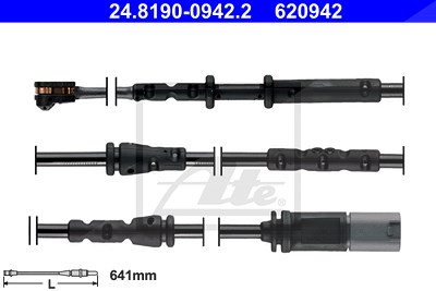 ATE Verschleißanzeige 24.8190-0942.2 Verschleißanzeige Bremsbeläge,Bremsbelagverschleiß BMW,MINI,X1 (F48),2 Active Tourer (F45),2 Gran Tourer (F46)