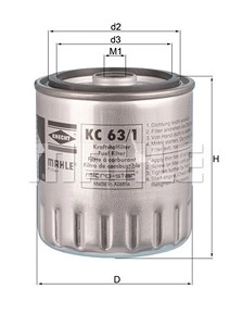 MAHLE ORIGINAL Kraftstofffilter KC 63/1D Leitungsfilter,Spritfilter MERCEDES-BENZ,DAEWOO,SSANGYONG,190 (W201),C-Klasse Limousine (W202)