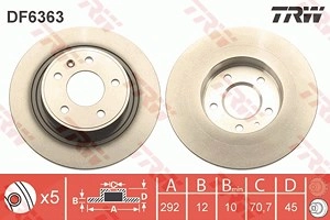 TRW Bremsscheibe DF6363 Bremsscheiben,Scheibenbremsen OPEL,CHEVROLET,VAUXHALL,Astra J Sports Tourer (P10),ASTRA J,ZAFIRA TOURER C (P12)