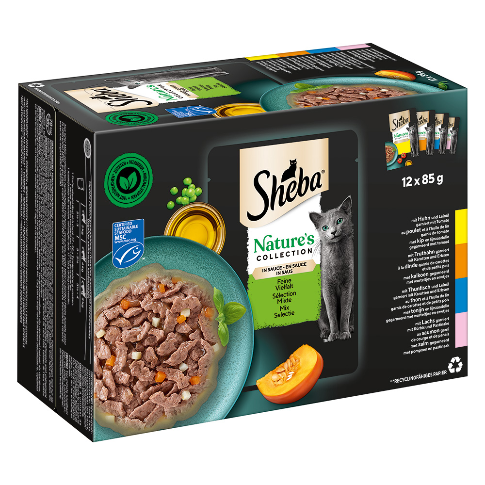 Sheba Nature's Collection Multipack in Sauce 12x85 g Feine Vielfalt (MSC)