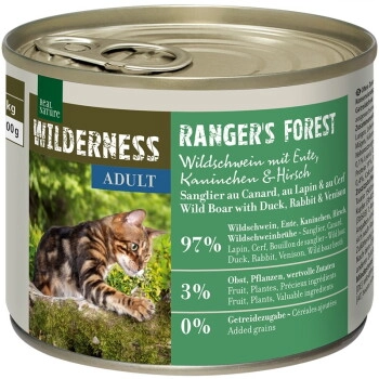 REAL NATURE WILDERNESS Adult Ranger's Forest, Wildschwein mit Ente, Kaninchen und Hirsch 24x200 g