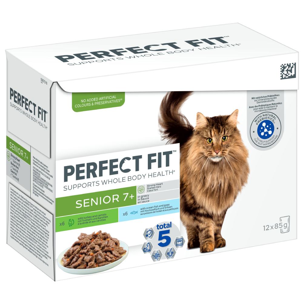 PERFECT FIT Multipack Senior 7+ mit Truthahn, Karotten, Hochseefisch 12 x 85g