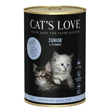 CAT'S LOVE Nassfutter Katze Junior Kalb 12x400 g