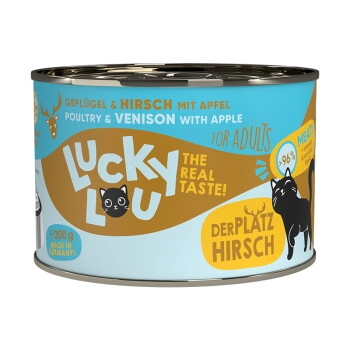 Lucky Lou Nassfutter Katze Adult Geflügel und Hirsch 24x200 g