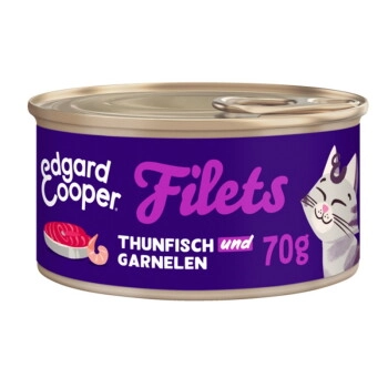 Edgard & Cooper Nassfutter Katze Adult Filets Thunfisch und Garnelen 48x70 g
