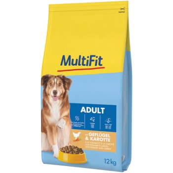 MultiFit Trockenfutter Hund Adult, mit Geflügel & Karotte 12 kg