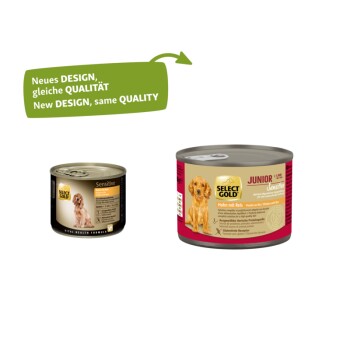 SELECT GOLD Nassfutter Hund Sensitive Junior Huhn und Reis 6x200 g