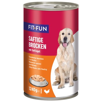 FIT+FUN Nassfutter Hund Audlt, Ragout, Geflügel 6x1,24 kg
