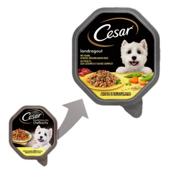 Cesar Landragout 14x150g Huhn-Stückchen, Naturreis und Gemüse