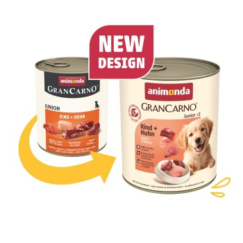 animonda GranCarno Original Nassfutter Hund Junior, Rind und Huhn 6x800 g