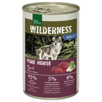 REAL NATURE WILDERNESS Nassfutter für Hunde Adult Pure Horse, Pferd 6x400 g