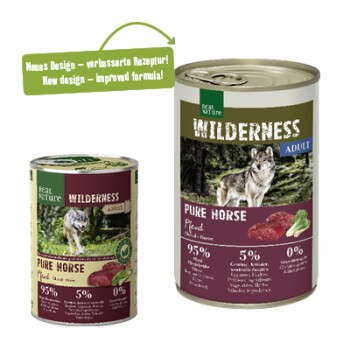 REAL NATURE WILDERNESS Nassfutter für Hunde Adult Pure Horse, Pferd 6x400 g