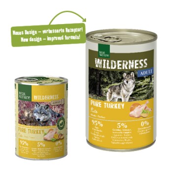 REAL NATURE WILDERNESS Nassfutter für Hunde Adult Pure Turkey 6x400 g