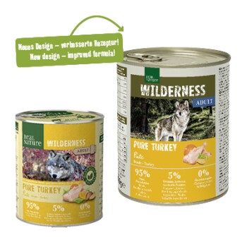 REAL NATURE WILDERNESS Nassfutter für Hunde Adult Pure Turkey 6x800 g