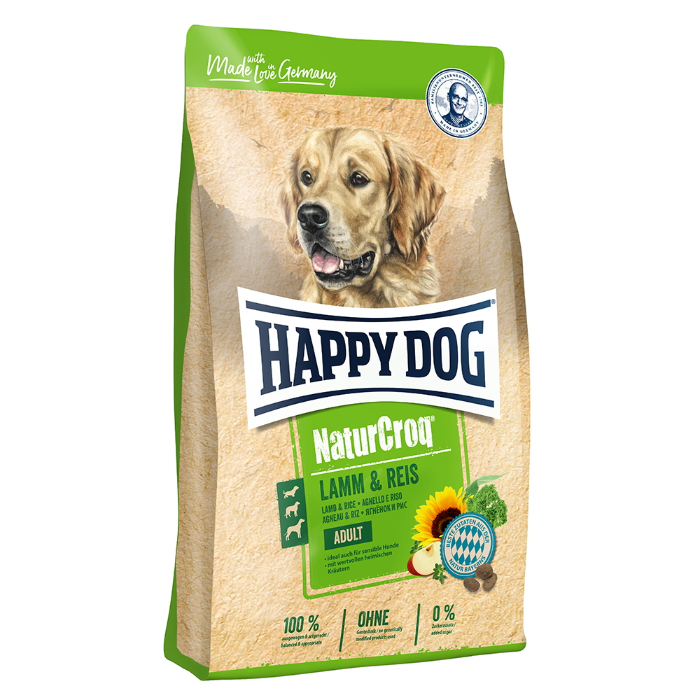 HAPPY DOG NaturCroq Trockenfutter Hund Adult, Lamm & Reis 15 kg