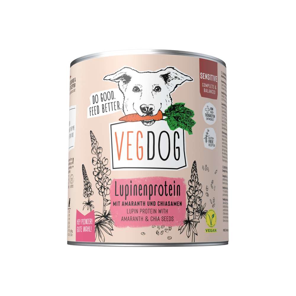 VEGDOG Nassfutter Sensitive Lupine Vorteilspack 6x800 g