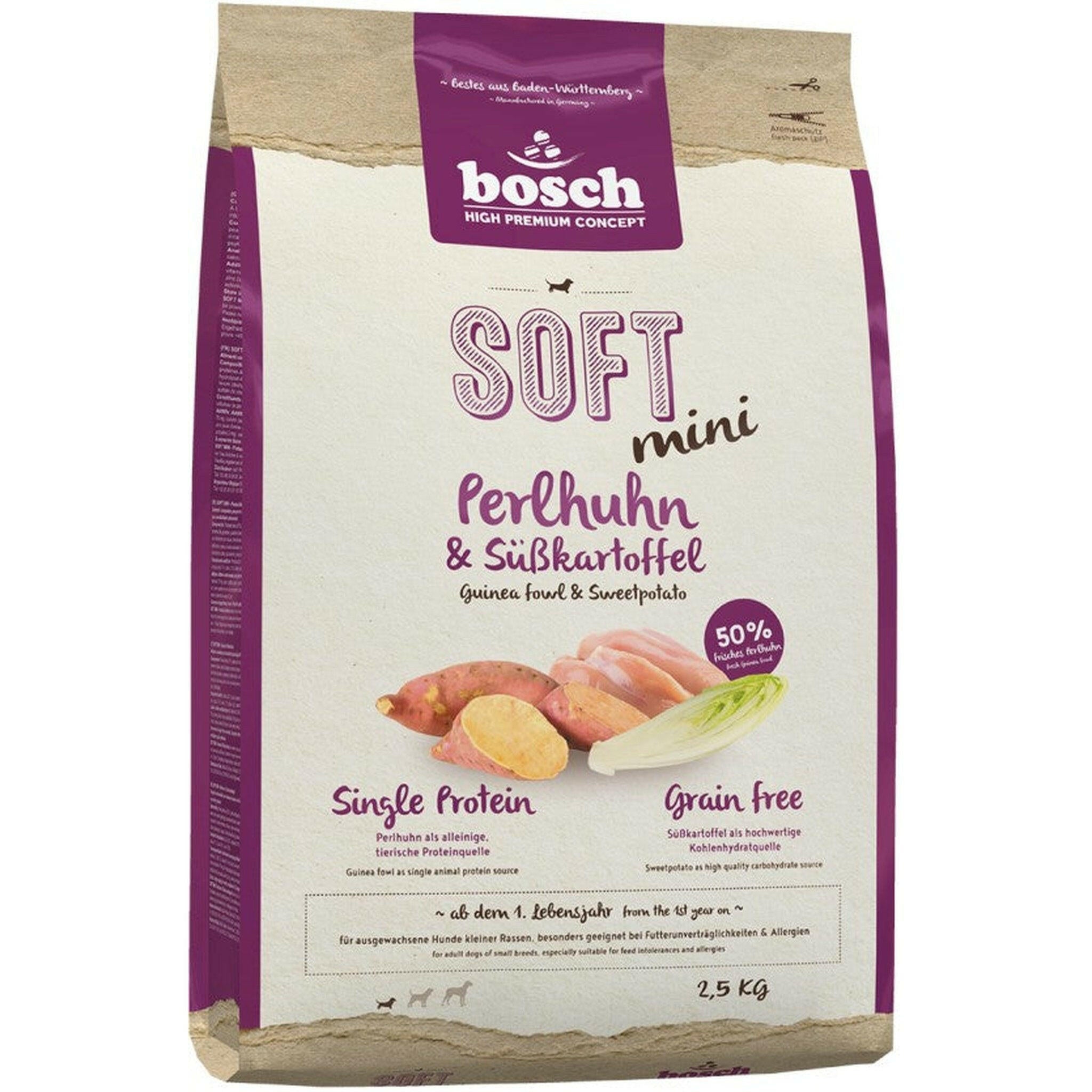 bosch Soft Mini Perlhuhn & Süßkartoffel 2,5 kg
