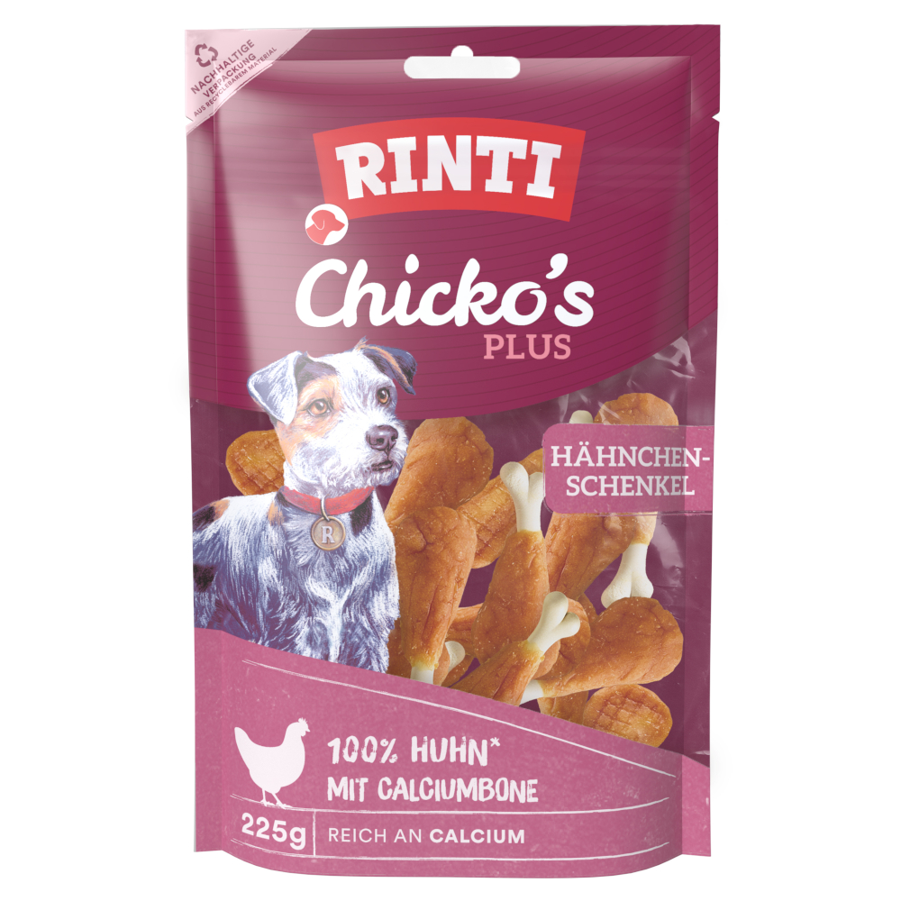 RINTI Chicko Plus Hähnchenschenkel, Huhn mit Calciumbone 225 g