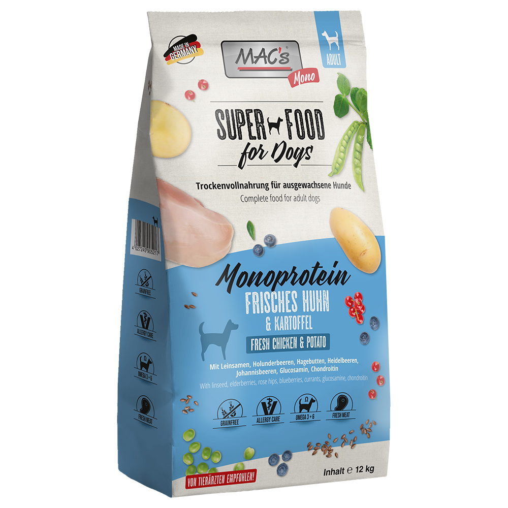 MAC's Dog Mono Adut Trockenfutter Huhn 12 kg