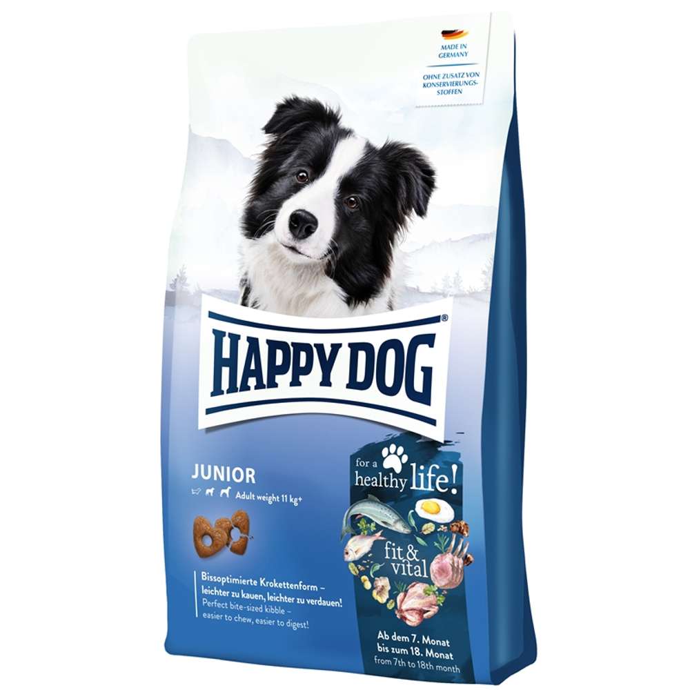 HAPPY DOG fit & vital Trockenfutter Hund, Junior 4 kg