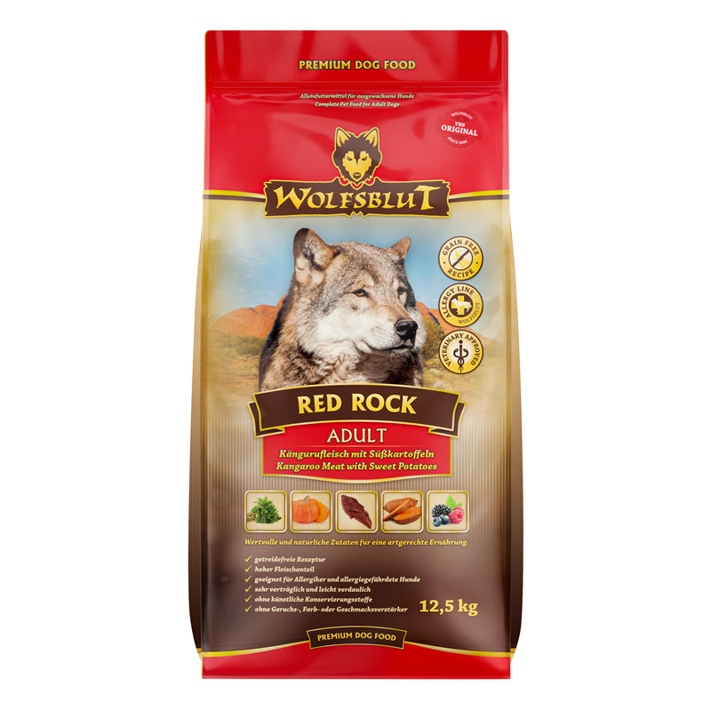 WOLFSBLUT Adult Red Rock, Kängurufleisch mit Kürbis 12,5 kg