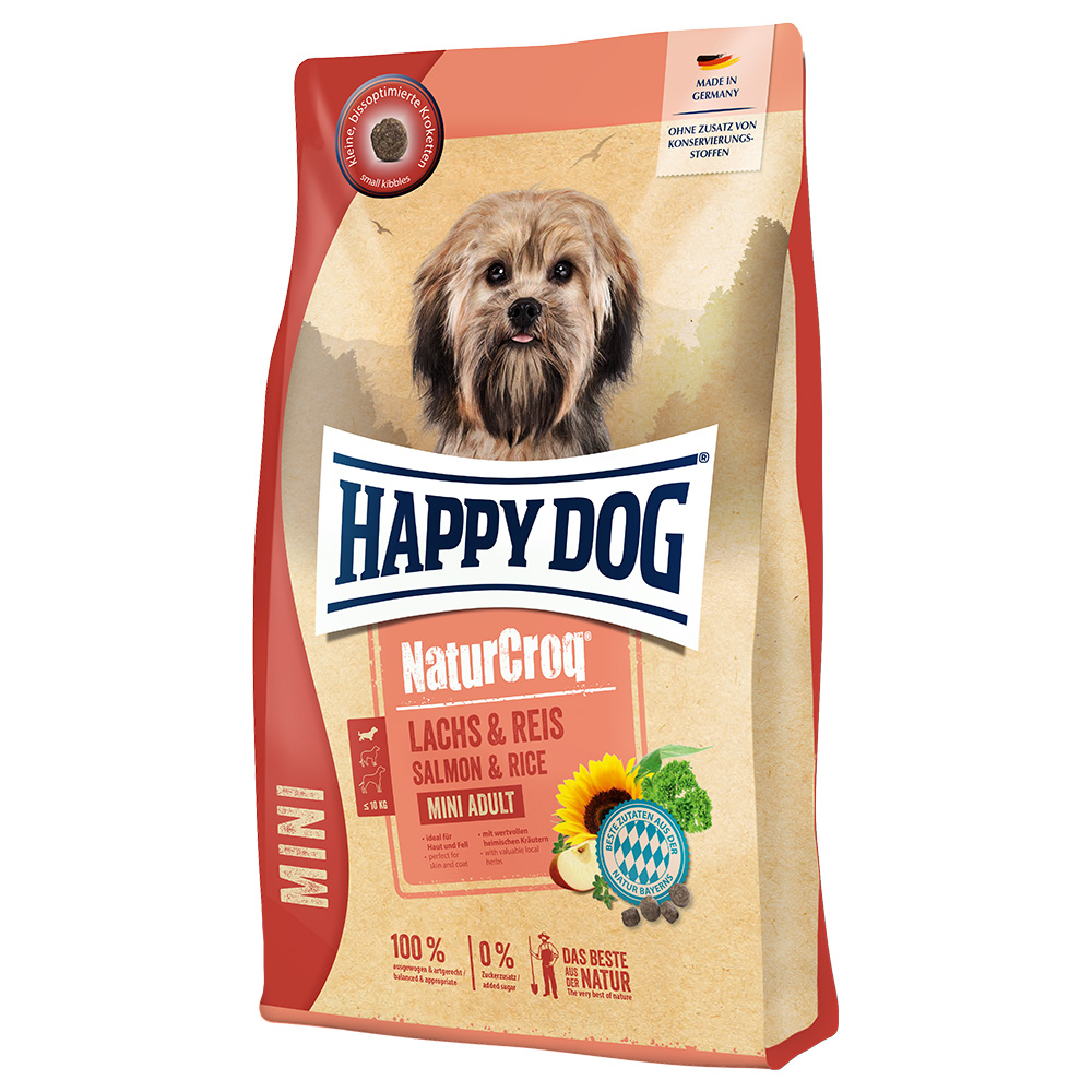 HAPPY DOG NaturCroq Trockenfutter Hund Adult, Mini Lachs und Reis 800 g