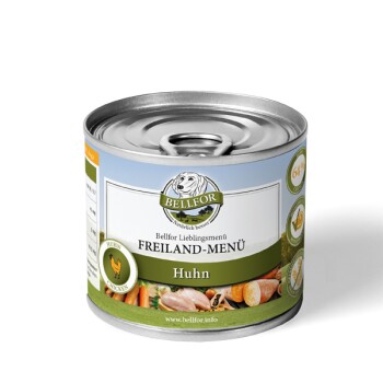 Bellfor Hundefutter Nass mit Huhn - Freiland-Menü - 200g