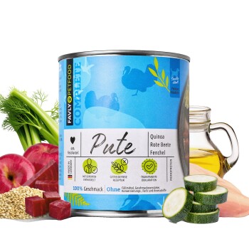 FAVLY Petfood Nassfutter Pute mit Quinoa, Rote Beete & Fenchel 24x800 g