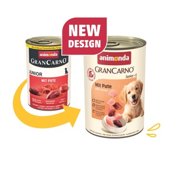 animonda GranCarno Original Nassfutter Hund Junior, Pute 24x400 g