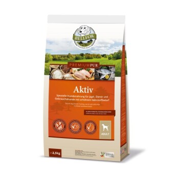 Bellfor Futterset für körperlich aktive Hunde - Premium PUR Aktiv + Fitness Pulver + Soft-Snacks 2,980 g