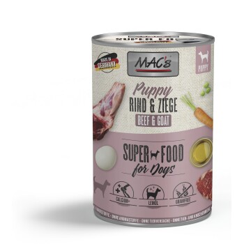 MAC's Nassfutter Hund Puppy Rind und Ziege 6x400 g