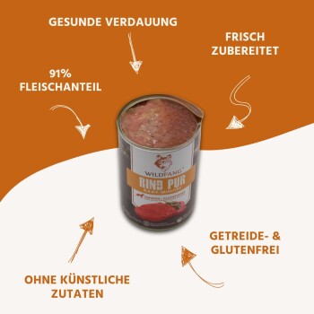 Wildfang ® Nassfutter Rind pur BARF 400 g