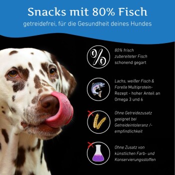 Wildfang Snacks mit 80 % Fisch - getreidefrei - 3 x 70 g