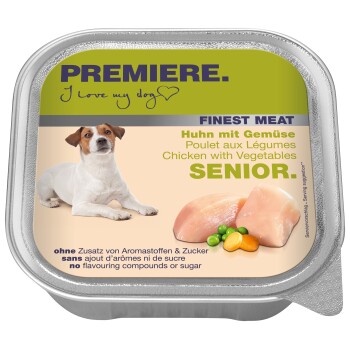 PREMIERE Finest Meat Nassfutter Hund Senior, Huhn und Gemüse 20x150 g