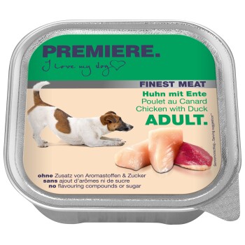 PREMIERE Finest Meat Nassfutter Hund Adult, Huhn und Ente 40x150 g