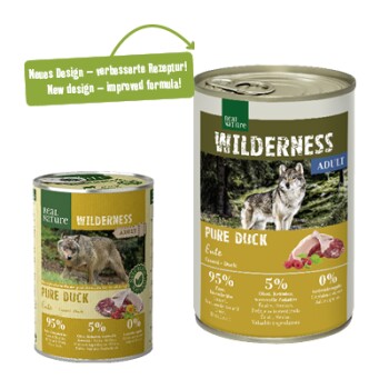 REAL NATURE WILDERNESS Nassfutter für Hunde Adult Pure Duck 24x400 g