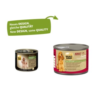 SELECT GOLD Nassfutter Hund Sensitive Adult Ente mit Kartoffel 24x200 g