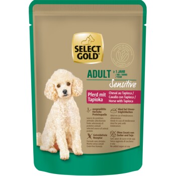 SELECT GOLD Nassfutter Hund Sensitive Adult Pferd mit Tapioka 48x100 g