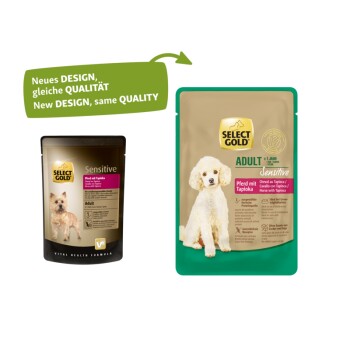SELECT GOLD Nassfutter Hund Sensitive Adult Pferd mit Tapioka 48x100 g