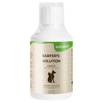 Lyra Pet Lecker.Pet Barfer's Solution 100 % Hanföl für Hunde & Katzen 1,5 l