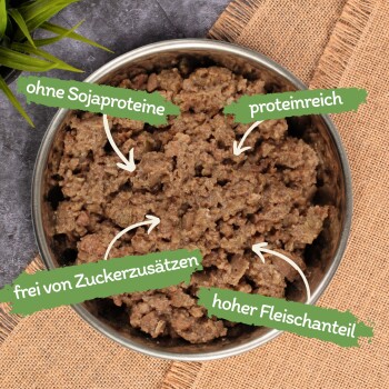 Lyra Pet Lecker.Pet Josie's Feine Paté Reich an Kalb Hundefutter Nassfutter Vollnahrung 11x150 g