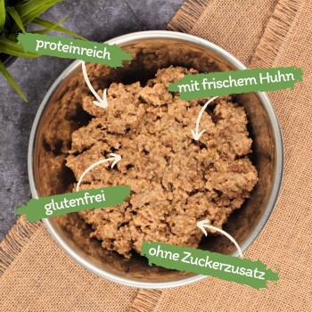 Lyra Pet Lecker.Pet Balu's Saftige Fleischmahlzeit mit Huhn Katzenfutter Nassfutter 18x400 g