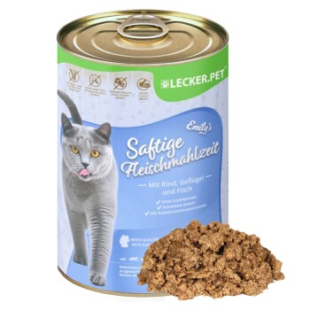 Lyra Pet Lecker.Pet Emily's Saftige Fleischmahlzeit mit Rind, Geflügel & Fisch 12x400 g