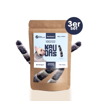 KAUDAS Fischhaut Fit-Knusper Riegel 3x50g