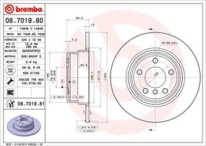 BREMBO Bremsscheibe 08.7019.81 Bremsscheiben,Scheibenbremsen BMW,X5 (E53)