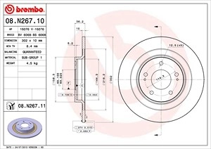 BREMBO Bremsscheibe COATED DISC LINE 08.N267.11 Bremsscheiben,Scheibenbremsen PEUGEOT,CITROËN,MITSUBISHI,4008 SUV,C4 AIRCROSS,ASX (GA_W_)