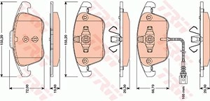 TRW Bremsbelagsatz GDB1762 Bremsbeläge,Bremsklötze VW,AUDI,SEAT,TIGUAN (5N_),SHARAN (7N1, 7N2),Passat (A32, A33),Q3 (8UB, 8UG),Alhambra (710, 711)